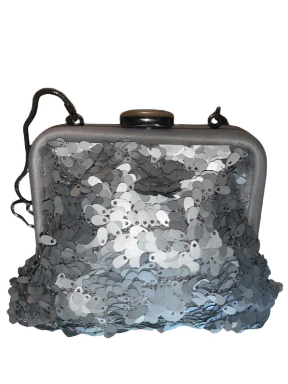Banana Republic Silver Grey Sequin Evening Frame Clutch / Crossbody
Bag - Picture 6 of 13